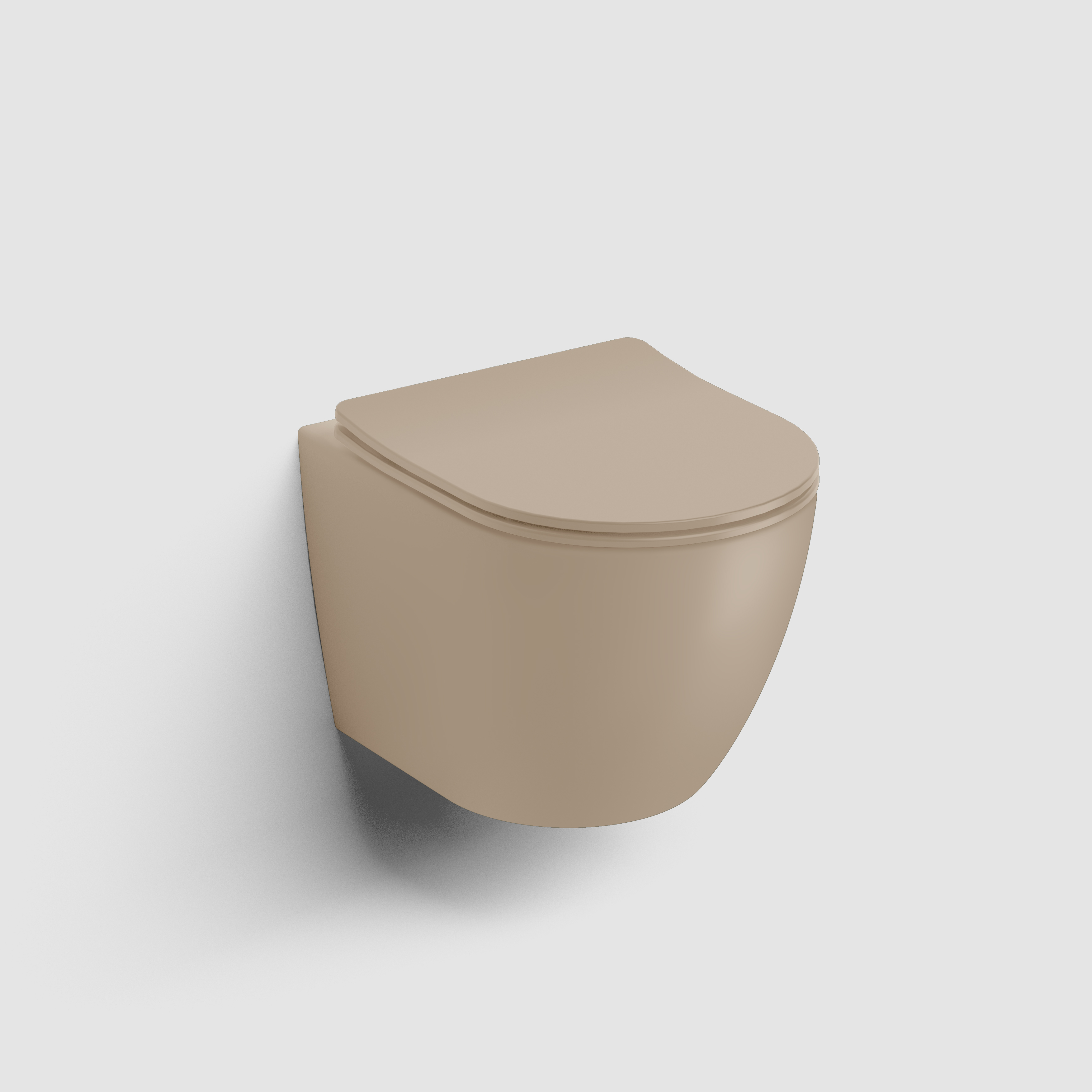 Clou InBe 3 wandtoilet met zitting 49 cm mat mosterd ker.